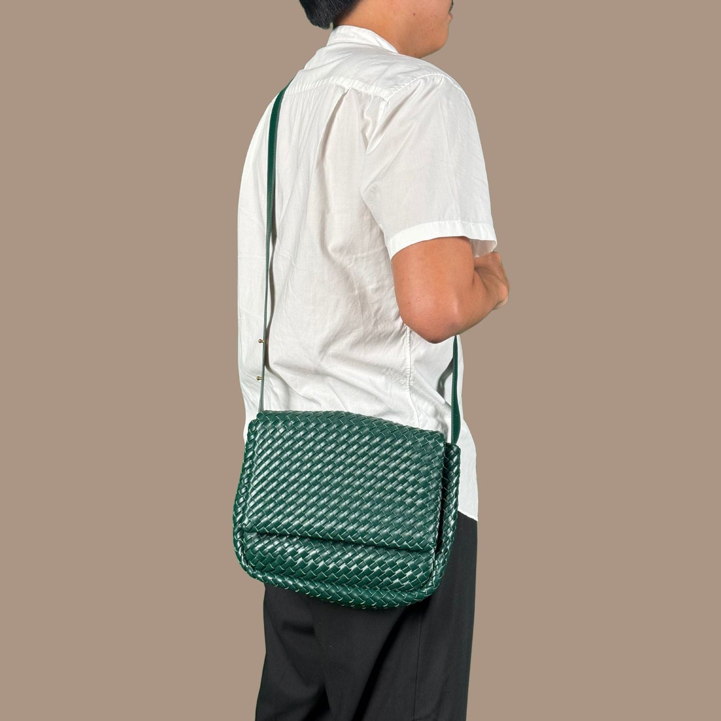 FLAP GREEN LARGE BAG