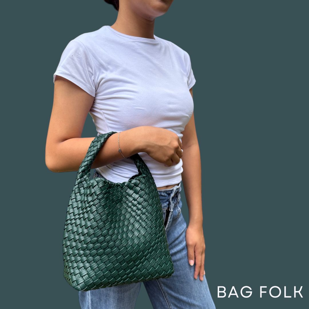 GREEN MIDI BINDLE BAG