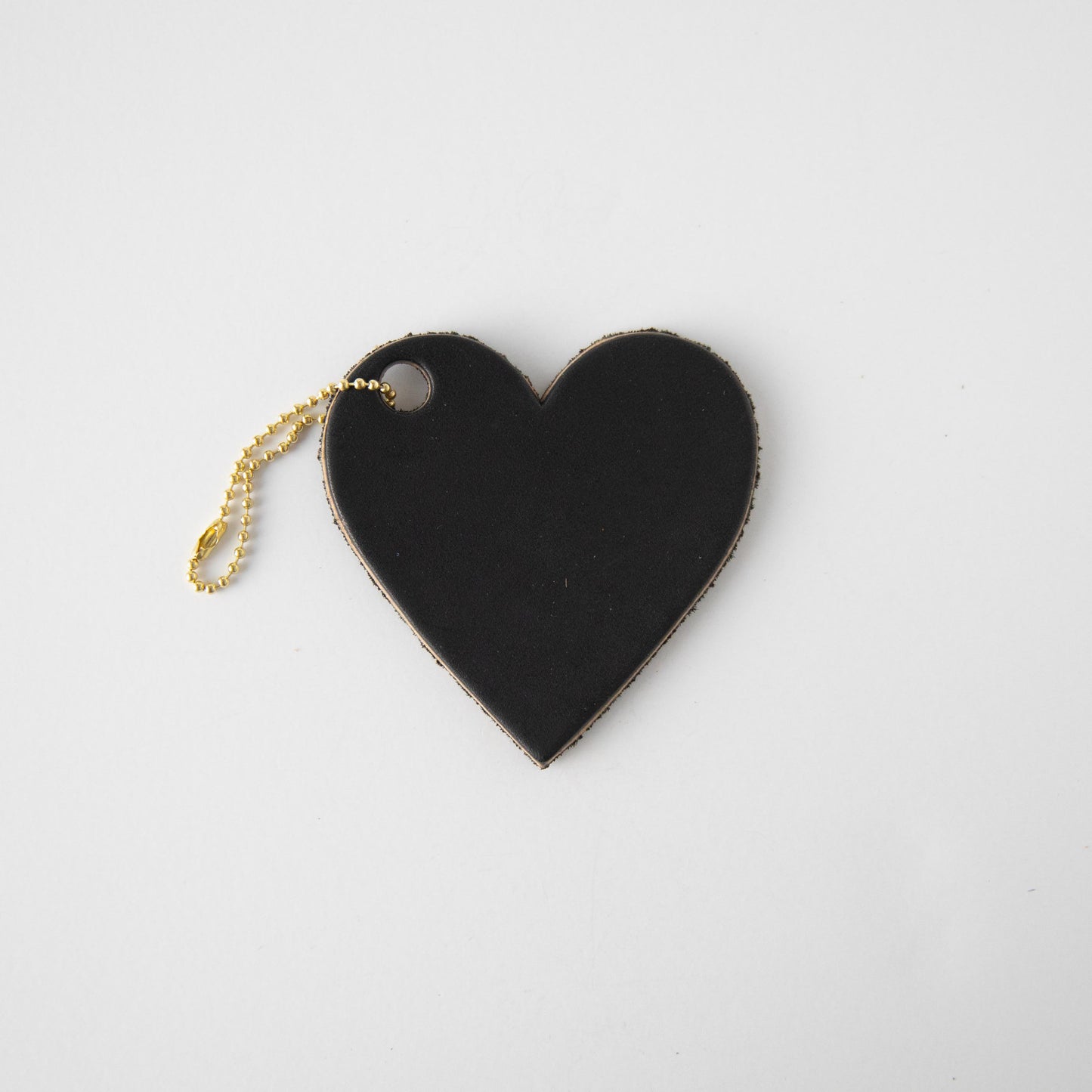 Black Leather Heart Tag