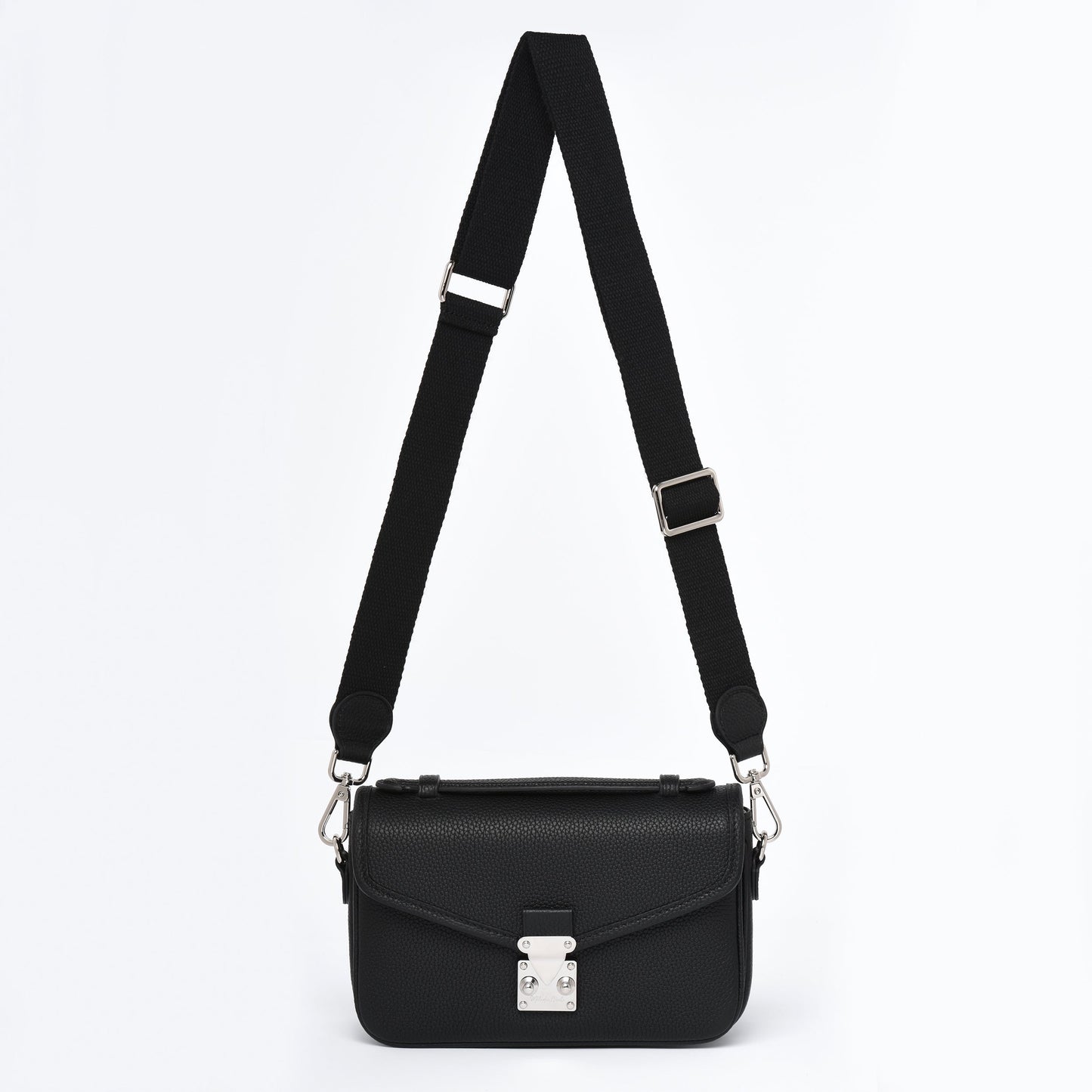 PETIT PARIS 15 - Crossbody bag - Black Togo / Silver Hardware