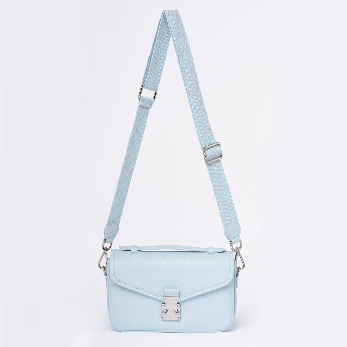 PETIT PARIS 15 - Crossbody bag - Ice Blue Togo / Silver Hardware