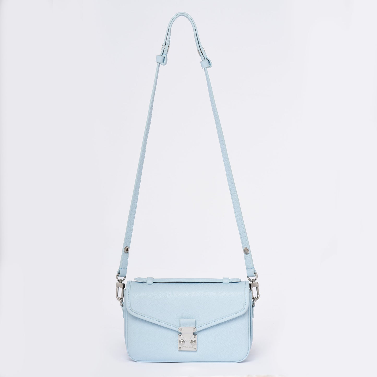 PETIT PARIS 15 - Crossbody bag - Ice Blue Togo / Silver Hardware