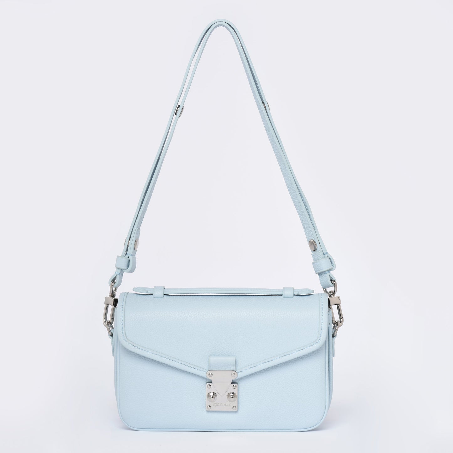 PETIT PARIS 15 - Crossbody bag - Ice Blue Togo / Silver Hardware