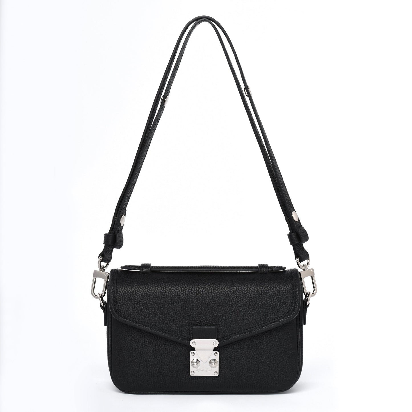 PETIT PARIS 15 - Crossbody bag - Black Togo / Silver Hardware