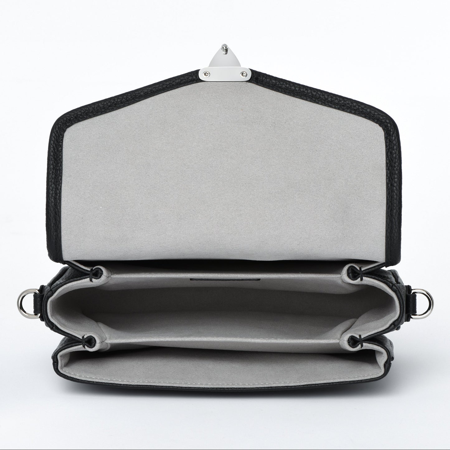 PETIT PARIS 15 - Crossbody bag - Black Togo / Silver Hardware