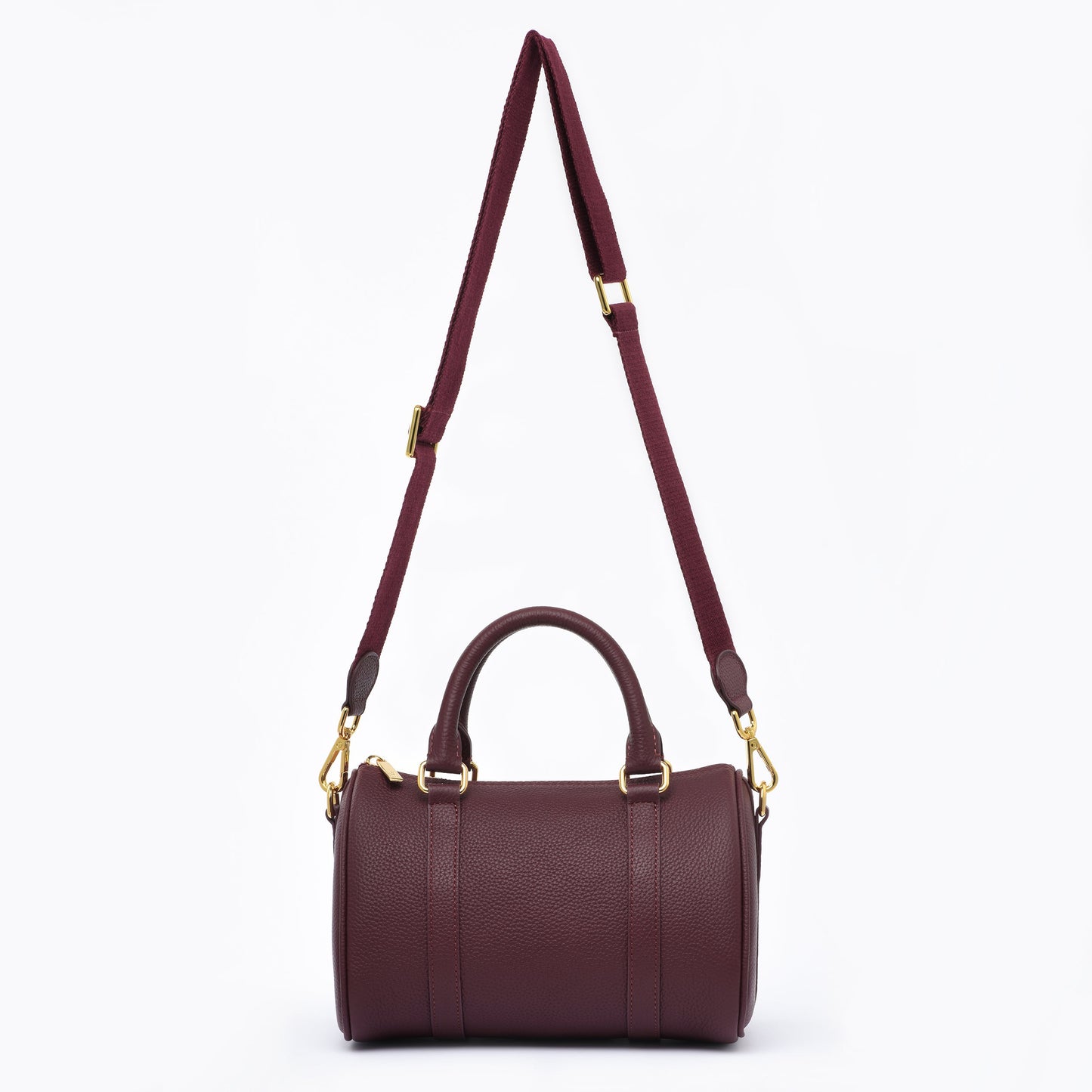 Burgundy Grained leather - Mini Boston bag
