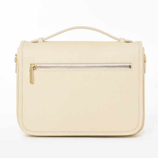 "Buttercream" Togo Leather - "Paris 15" Satchel Crossbody bag