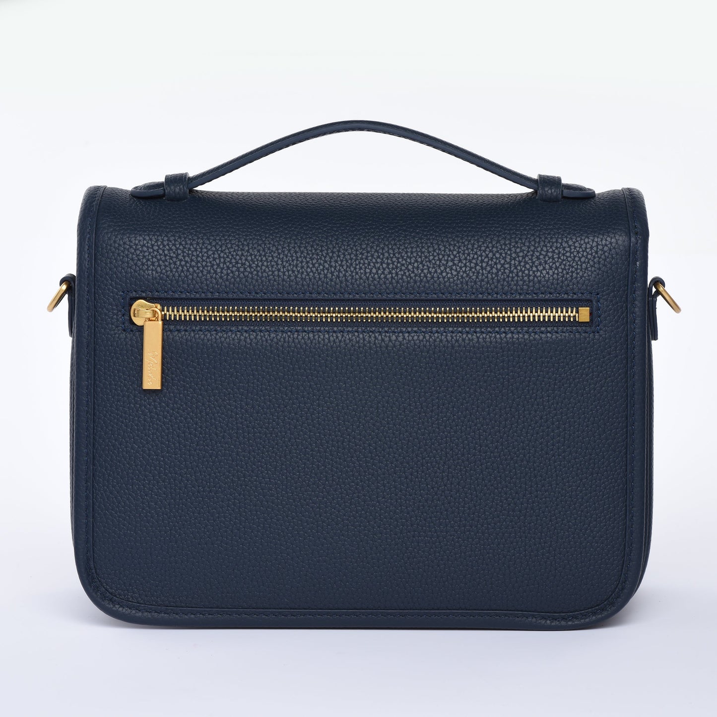 "Navy" Togo Leather - "Paris15" Satchel Crossbody bag