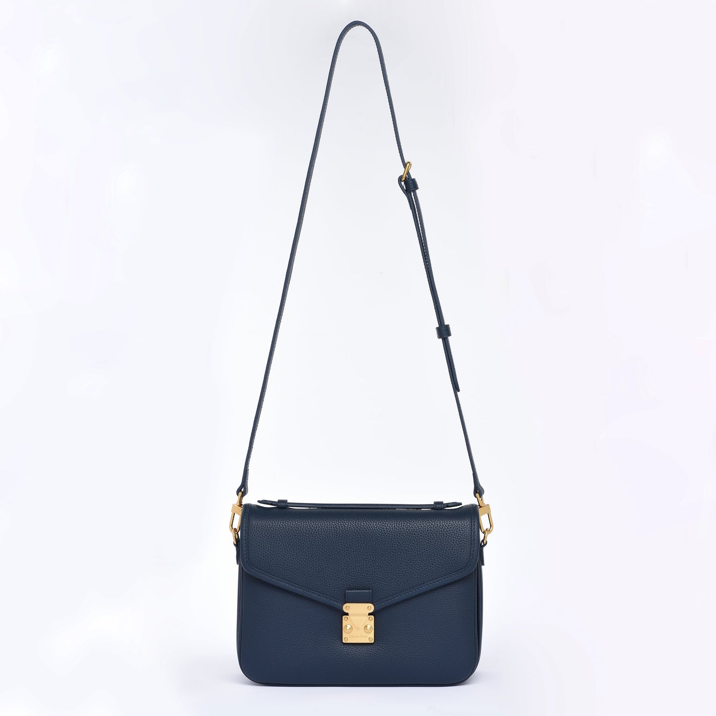 "Navy" Togo Leather - "Paris15" Satchel Crossbody bag