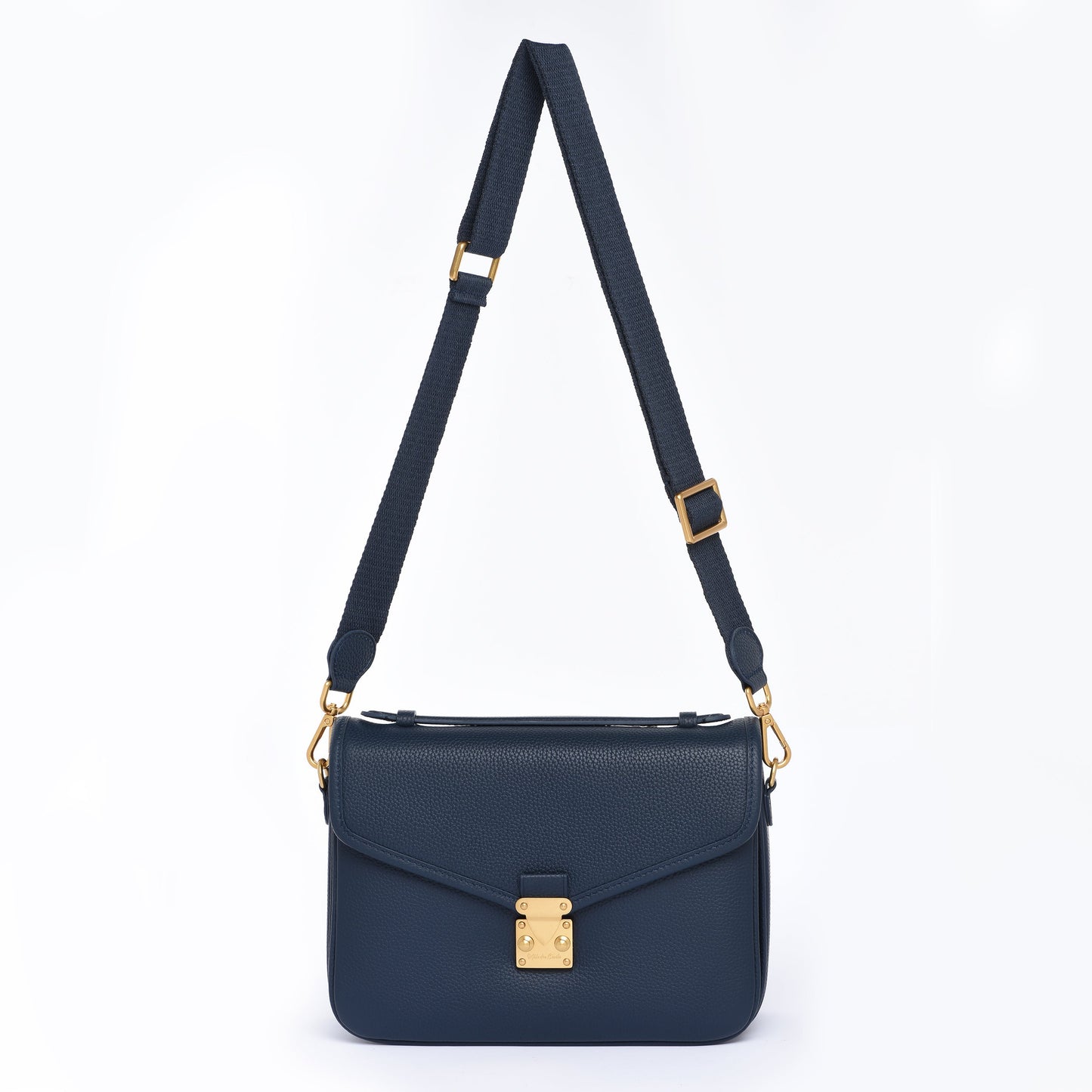 "Navy" Togo Leather - "Paris15" Satchel Crossbody bag