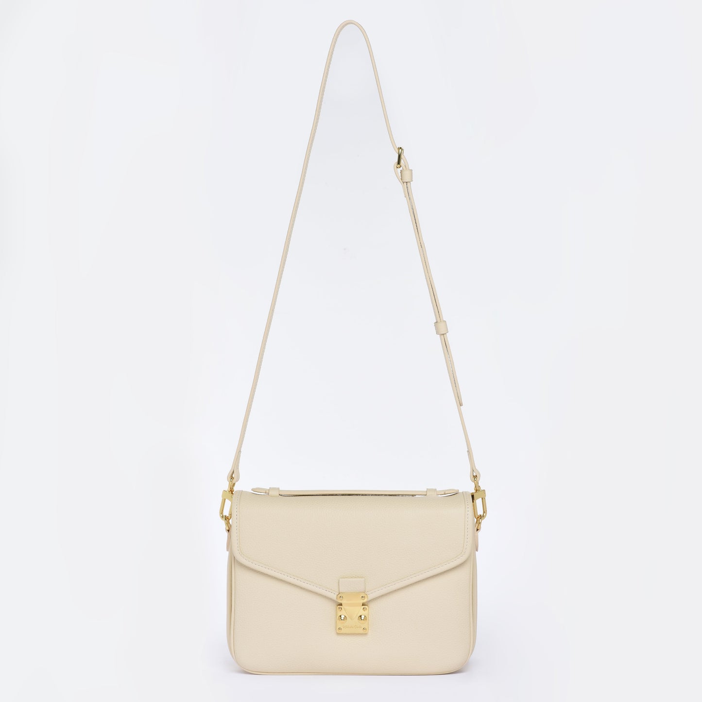"Buttercream" Togo Leather - "Paris 15" Satchel Crossbody bag