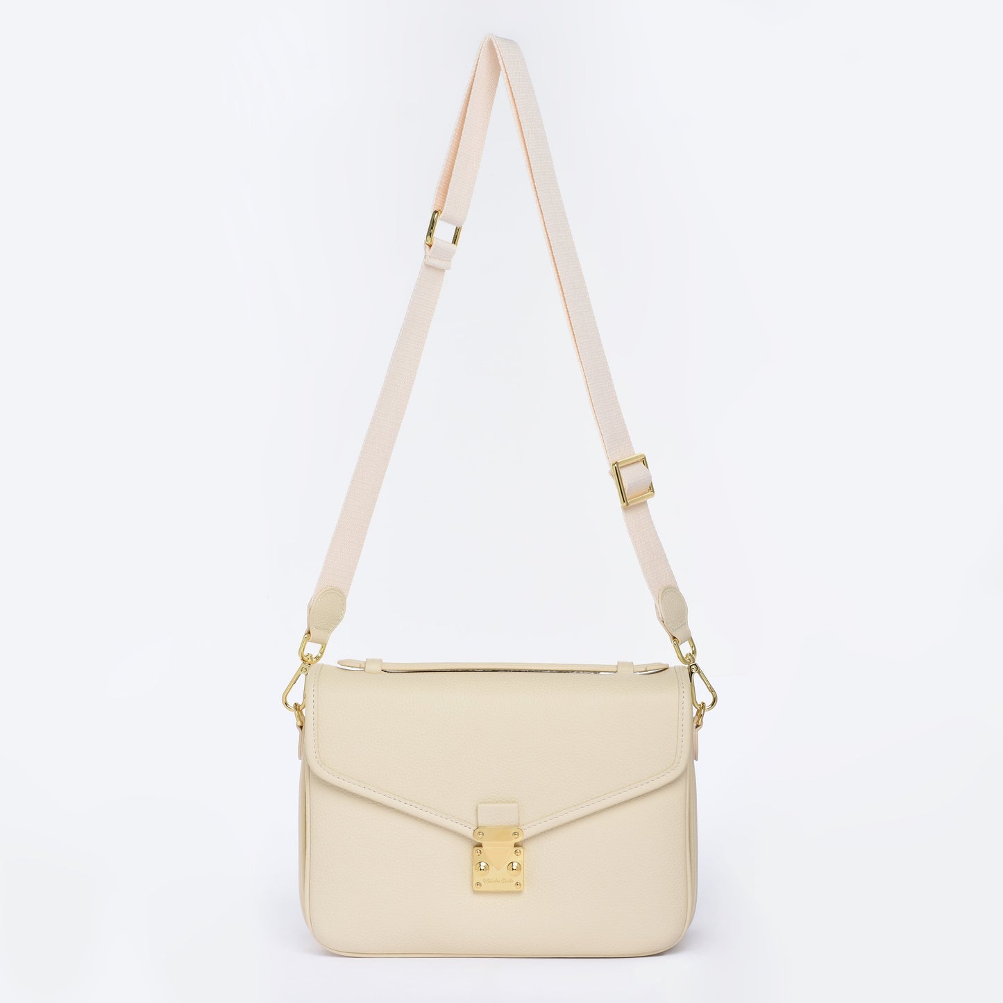 "Buttercream" Togo Leather - "Paris 15" Satchel Crossbody bag