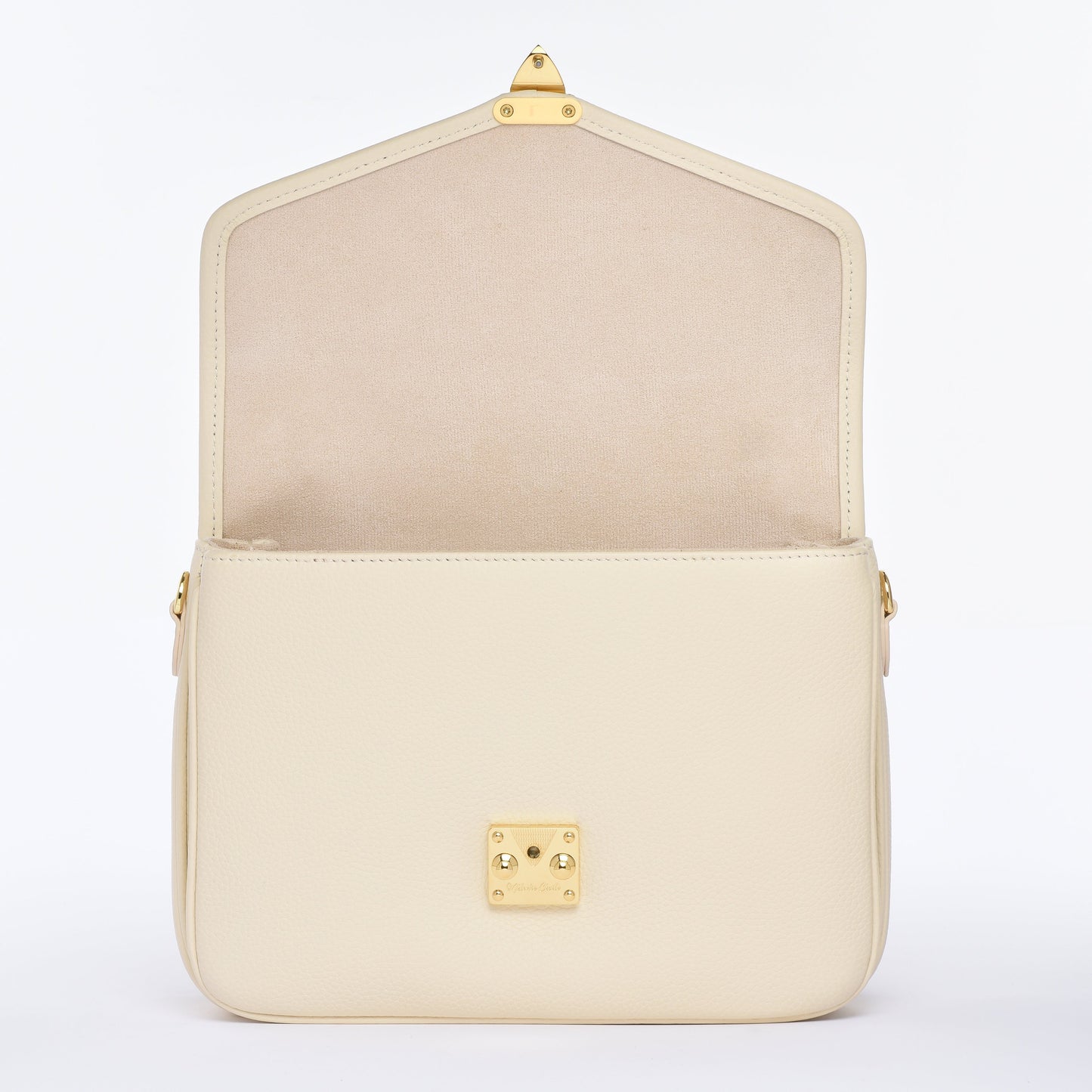 "Buttercream" Togo Leather - "Paris 15" Satchel Crossbody bag