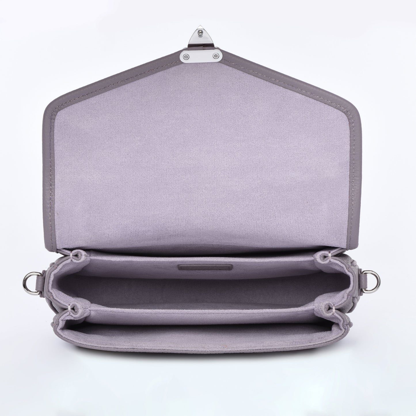 "Grey Lavender" Togo Leather - "Paris15" Satchel Crossbody bag