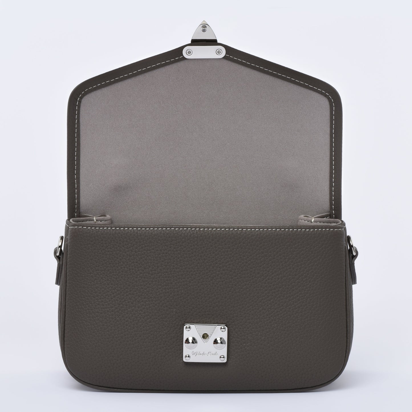 Graphite Grey - "Le Petit Paris15" Crossbody bag - Silver Hardware