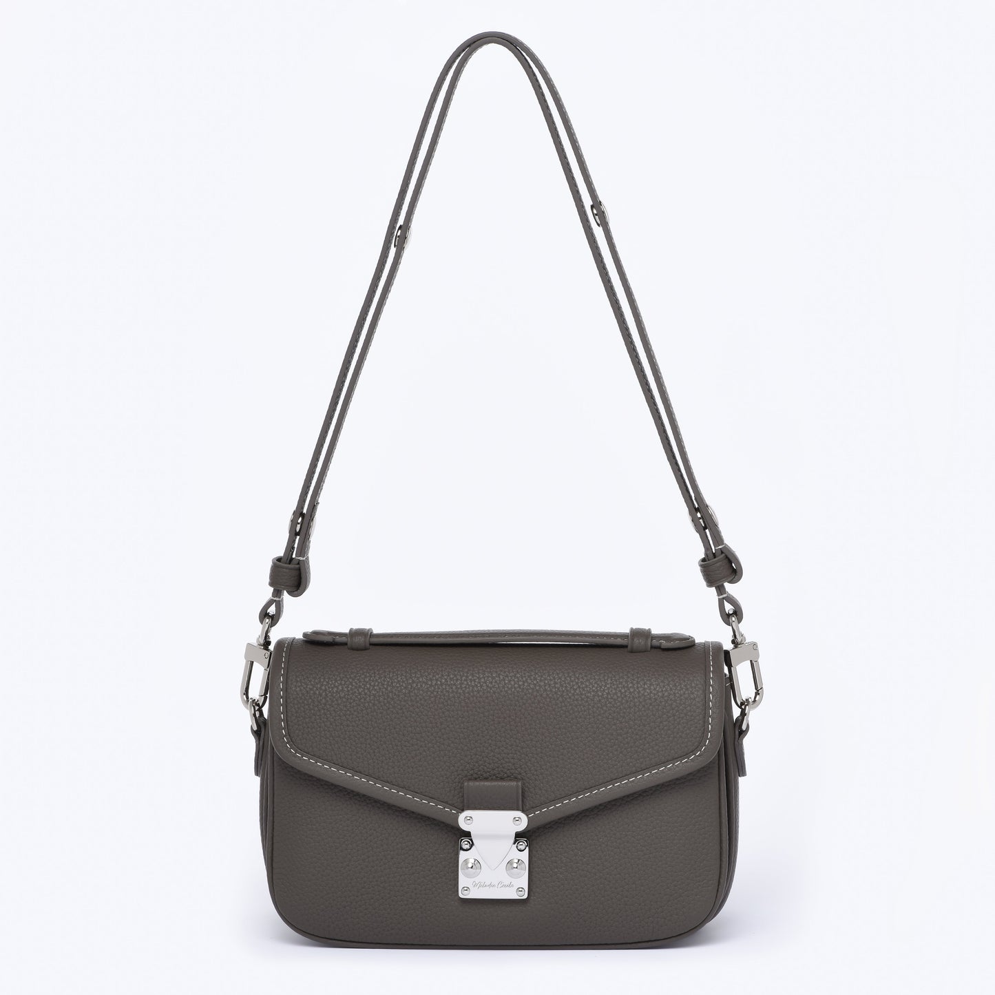Graphite Grey - "Le Petit Paris15" Crossbody bag - Silver Hardware