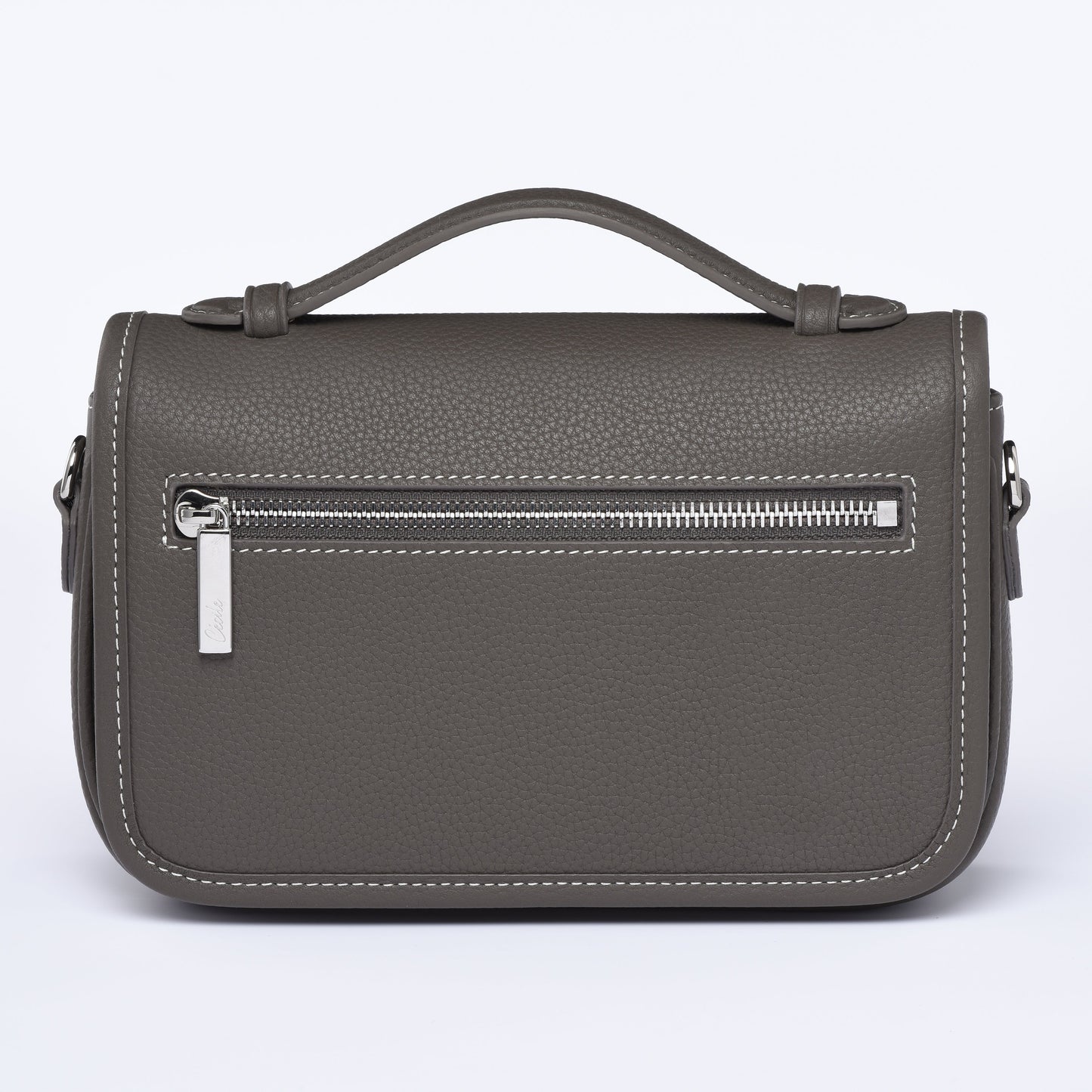 Graphite Grey - "Le Petit Paris15" Crossbody bag - Silver Hardware