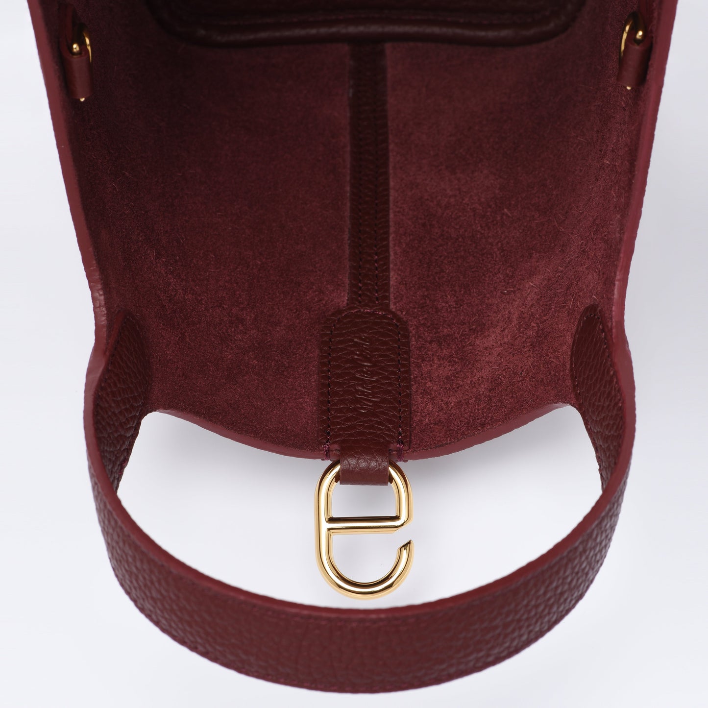 Josette - Versatile Bucket Bag - Grained Cowhide - BURGUNDY