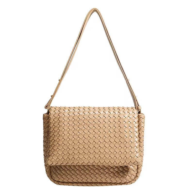 FLAP KHAKI LARGE TOTE