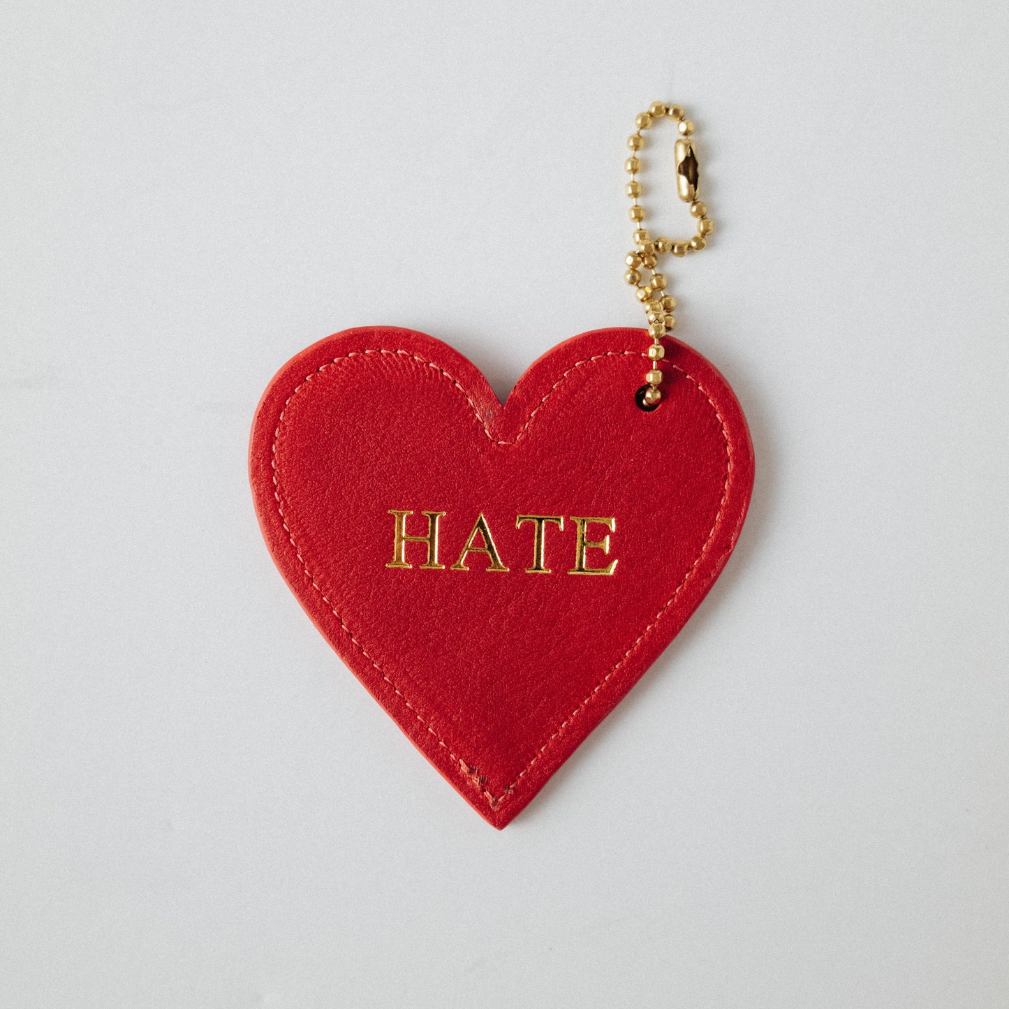 Love/Hate Leather Heart Tag