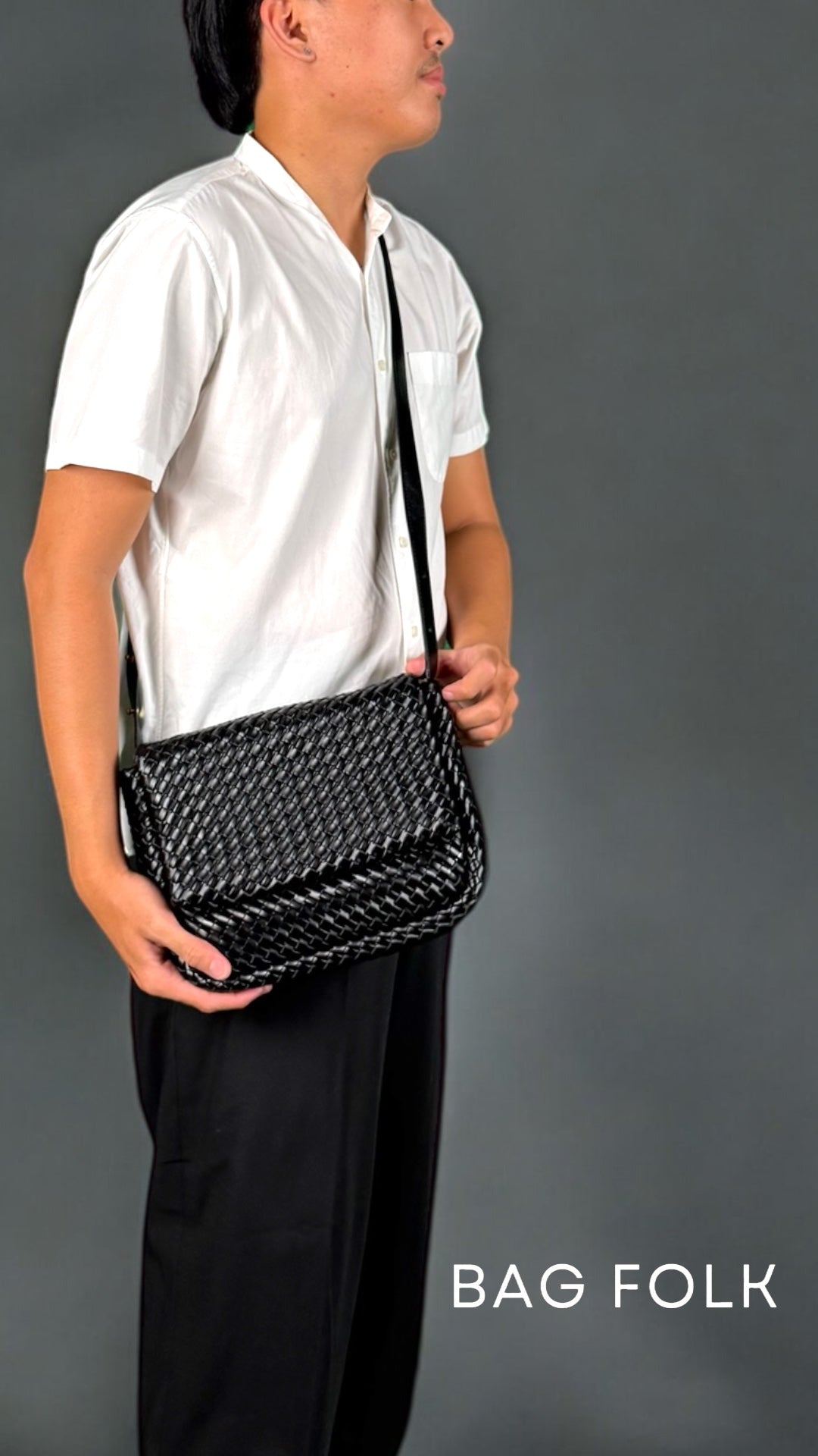 FLAP WHITE LARGE TOTE