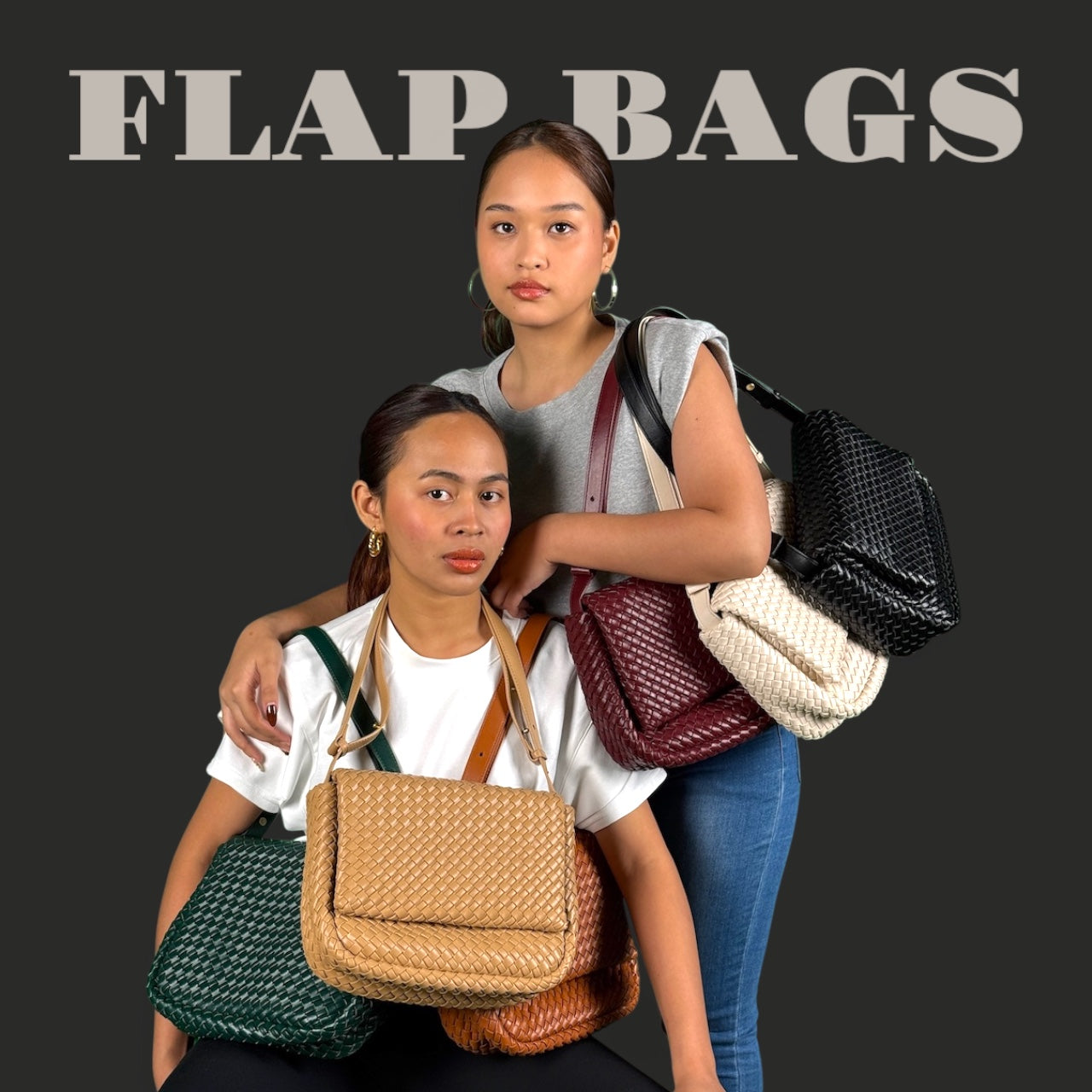 FLAP BLACK LARGE BAG