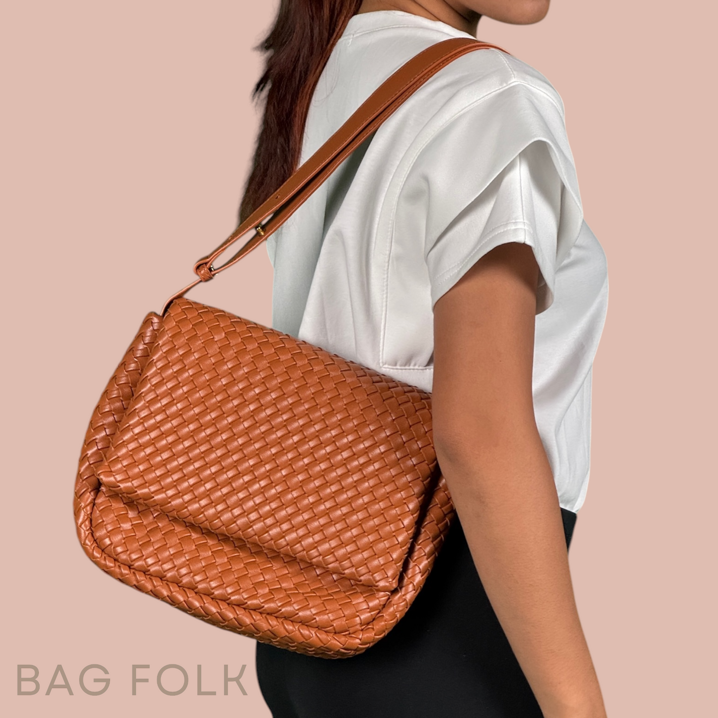 FLAP TAN LARGE BAG