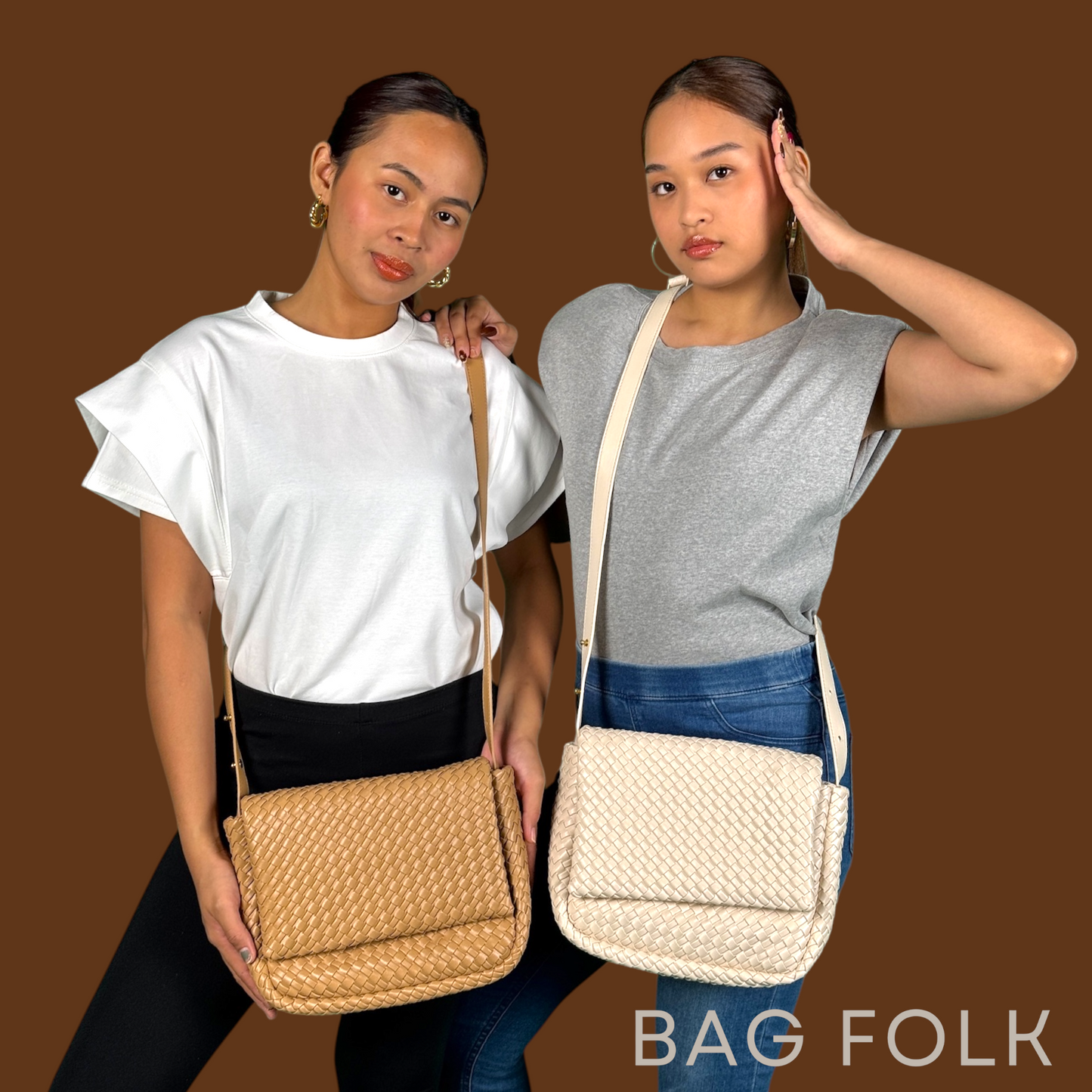 FLAP WHITE LARGE TOTE