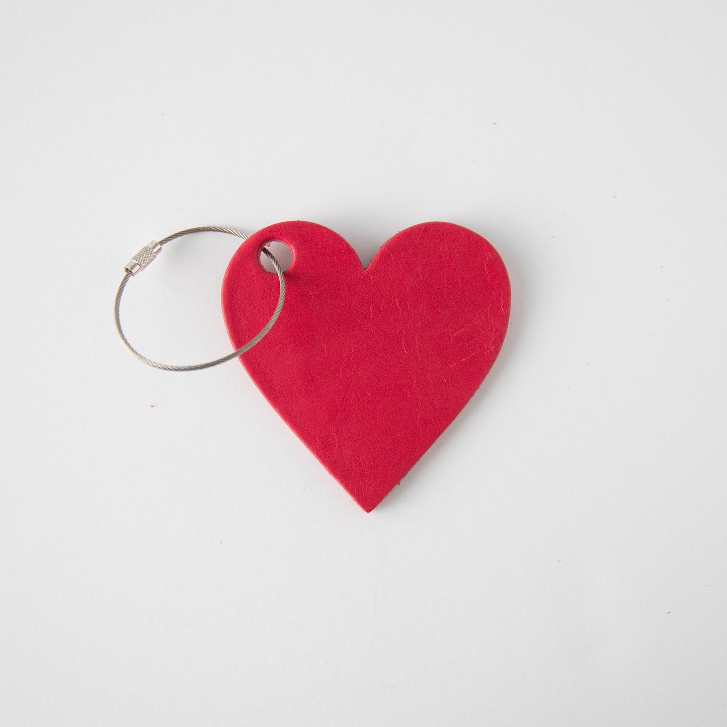 Pink Leather Heart Tag