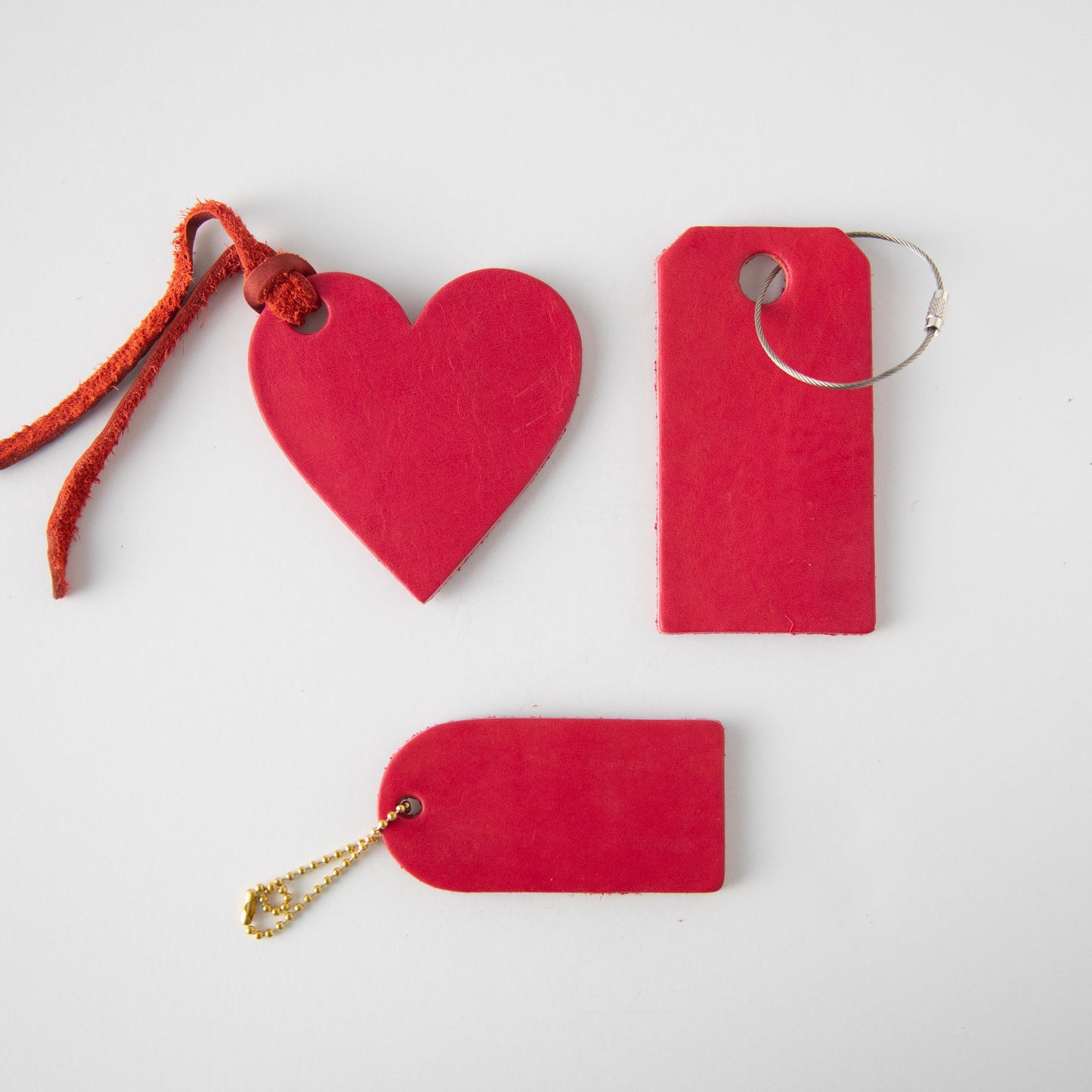 Pink Leather Heart Tag