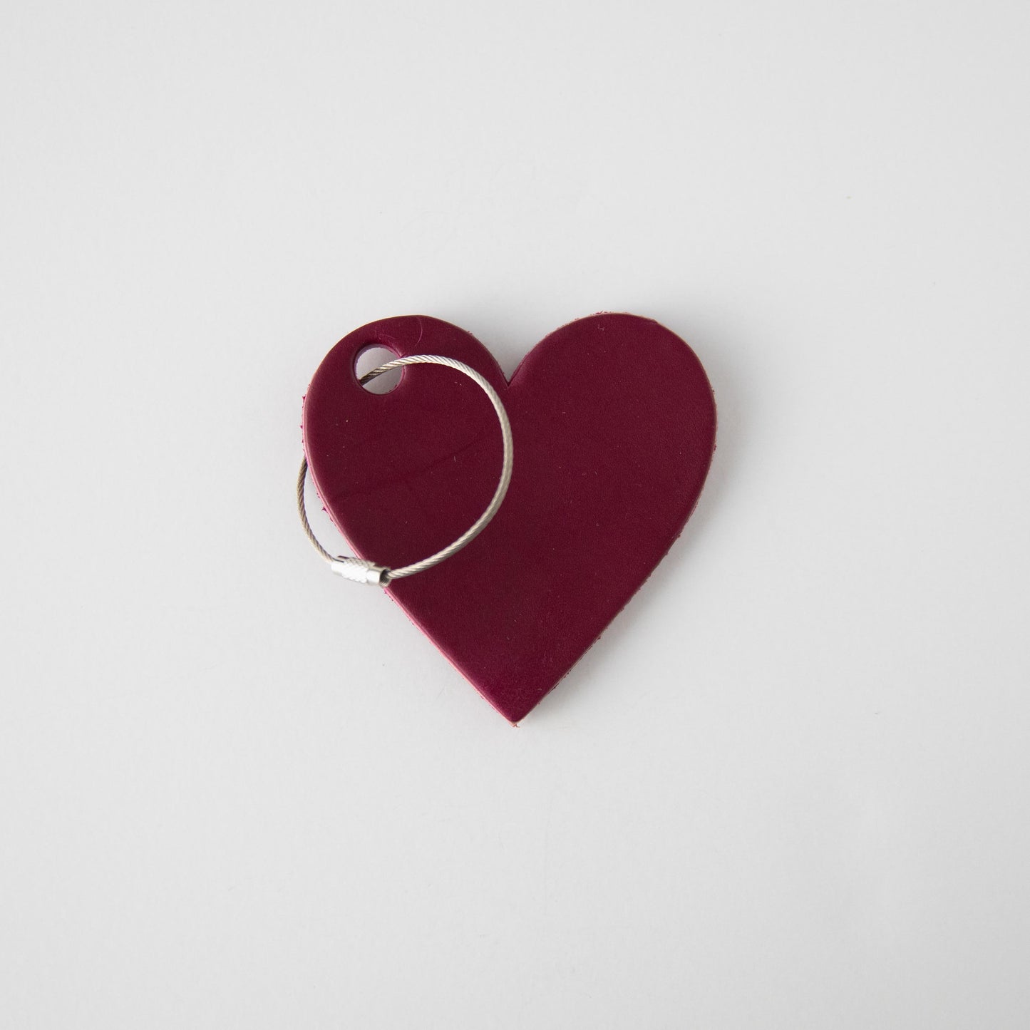 Purple Leather Heart Tag
