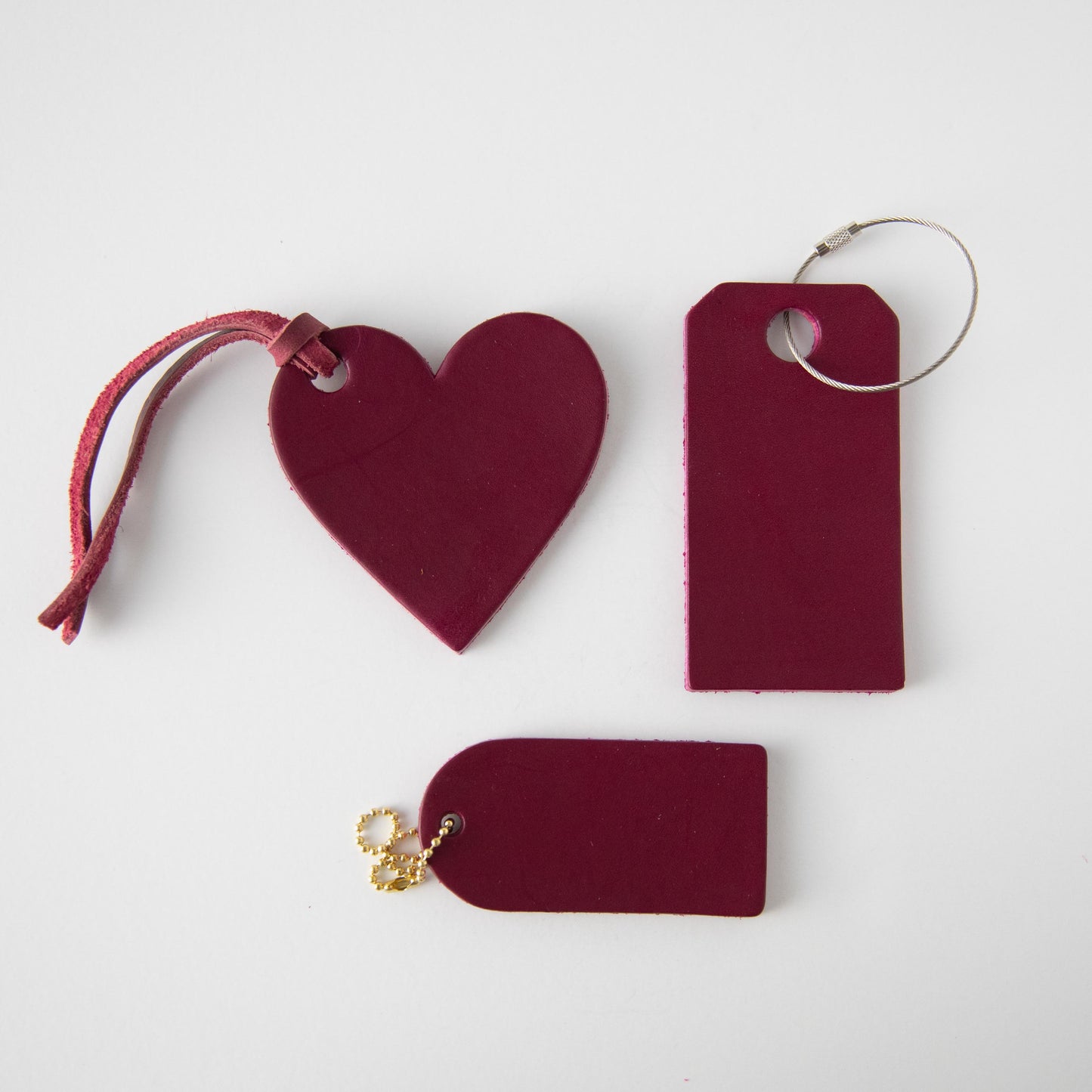 Purple Leather Heart Tag