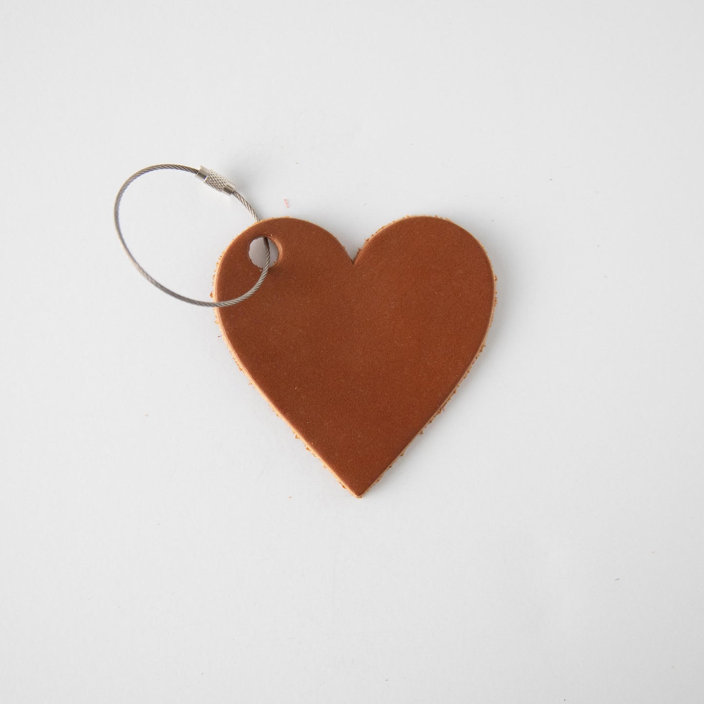 Tan Leather Heart Tag