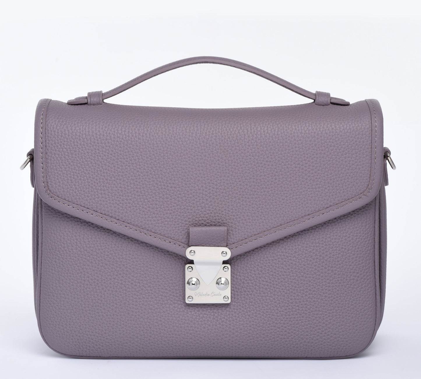 "Grey Lavender" Togo Leather - "Paris15" Satchel Crossbody bag