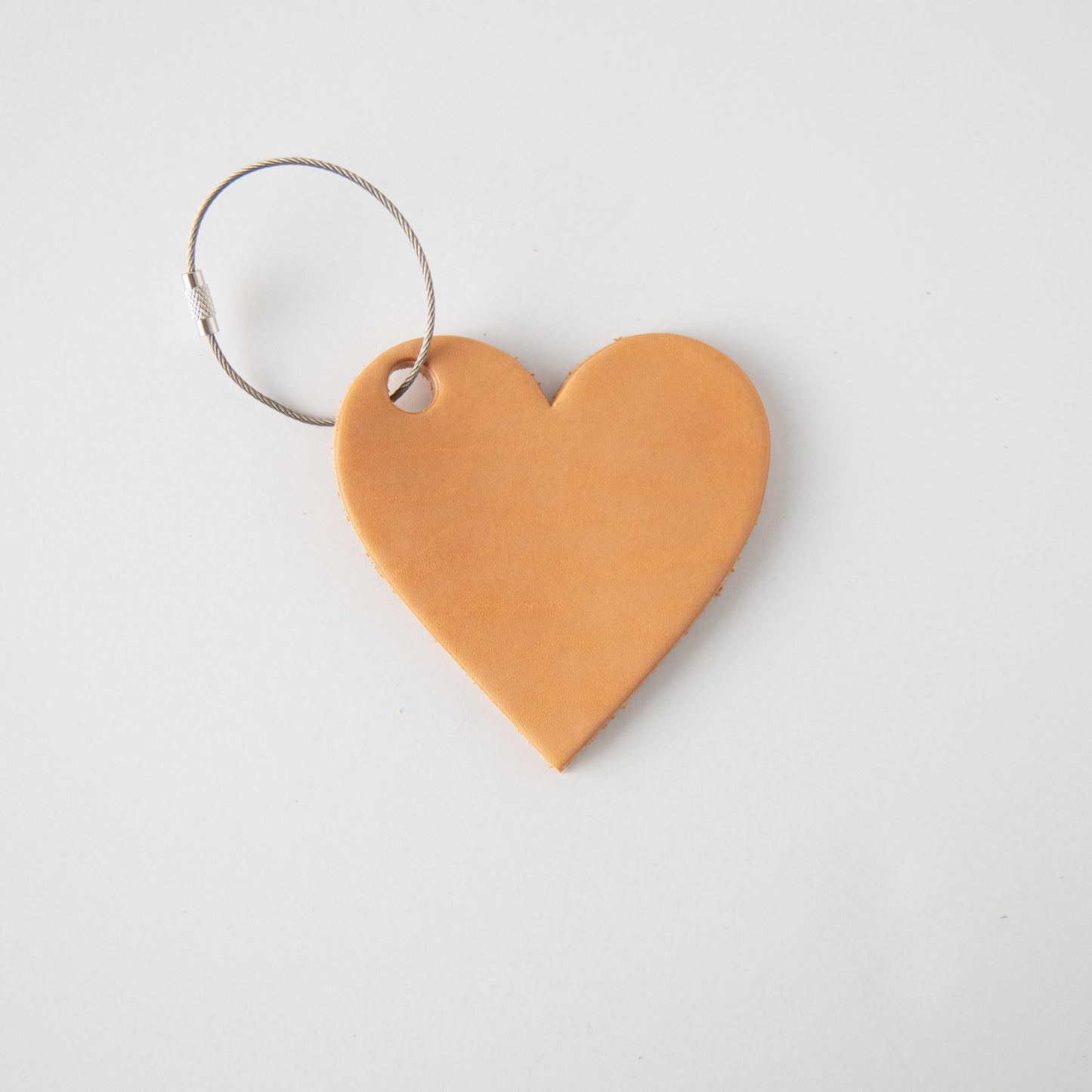 Vegetable Tan Leather Heart Tag