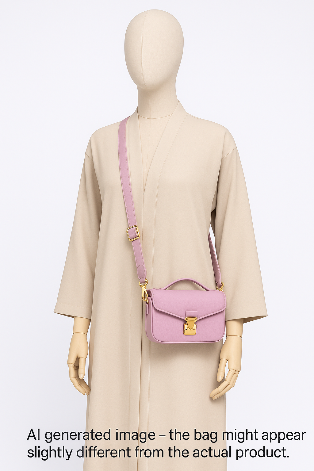 PETIT PARIS 15 - Crossbody bag - DUSTY PINK TOGO / GOLD HARDWARE