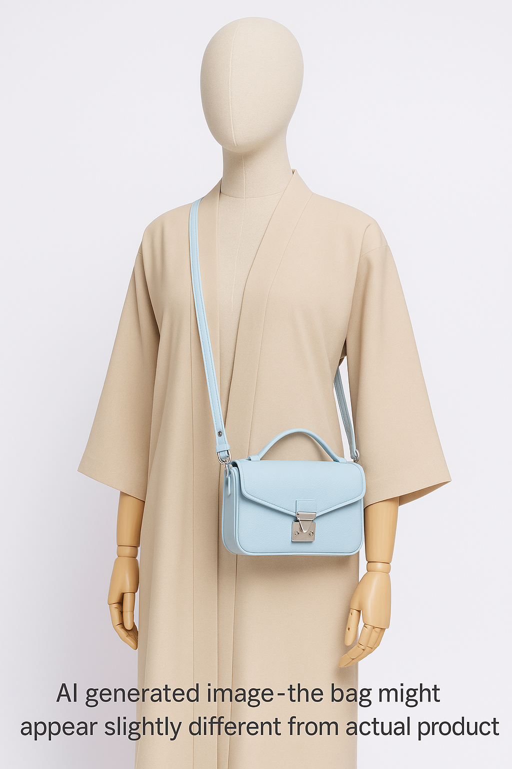PETIT PARIS 15 - Crossbody bag - Ice Blue Togo / Silver Hardware