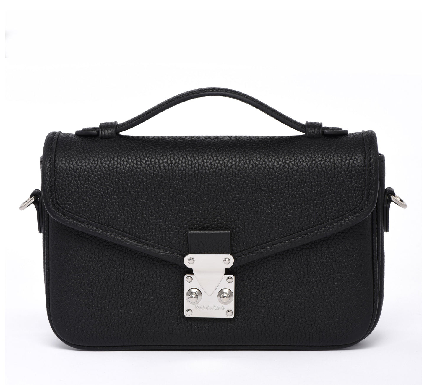 PETIT PARIS 15 - Crossbody bag - Black Togo / Silver Hardware