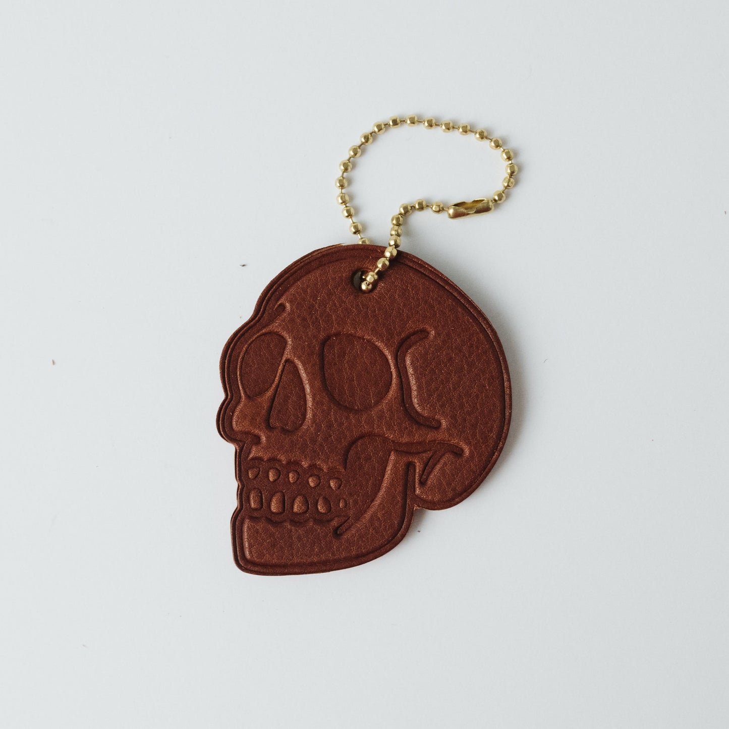 2-Ply Leather Skull Tag