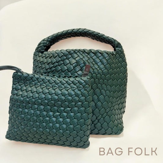GREEN MIDI BINDLE BAG