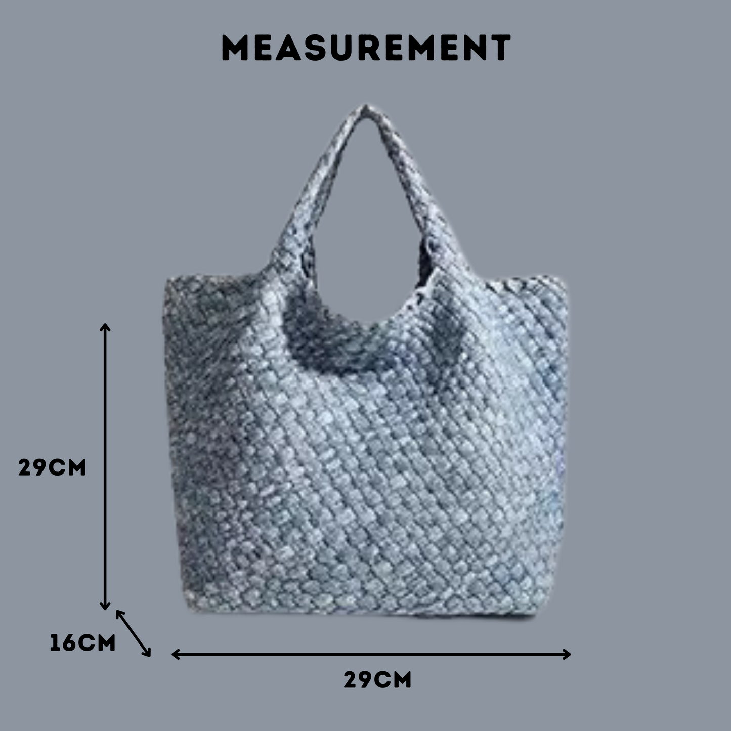 DENIM SNOWFLAKE MIDI TOTE BAG