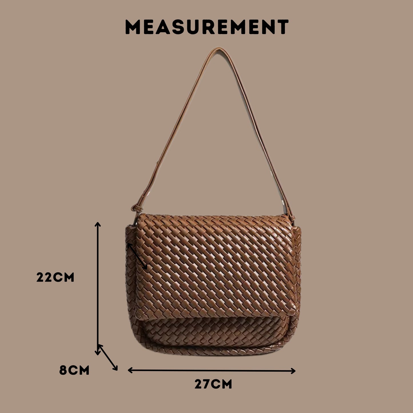 FLAP TAN LARGE BAG