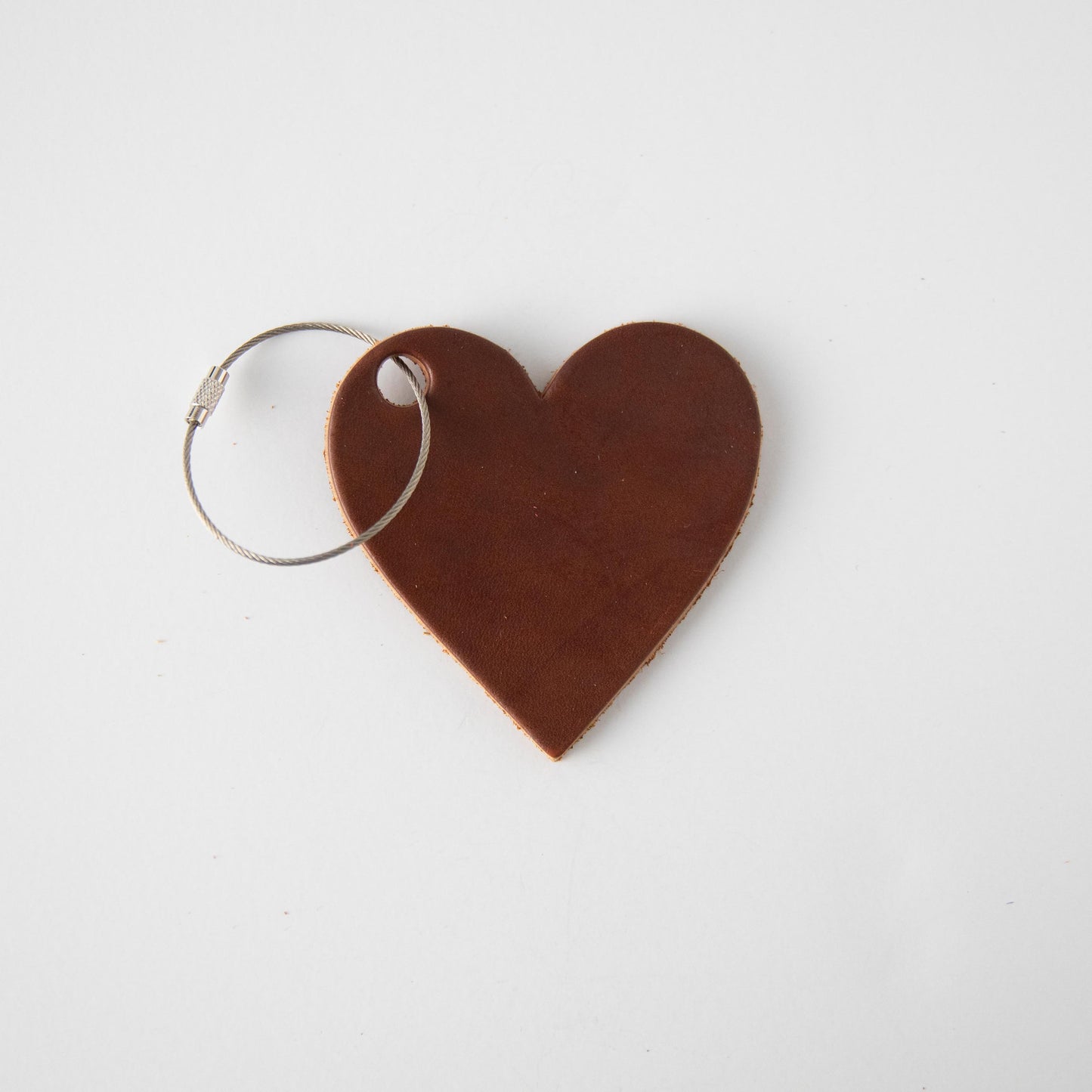 Brown Leather Heart Tag