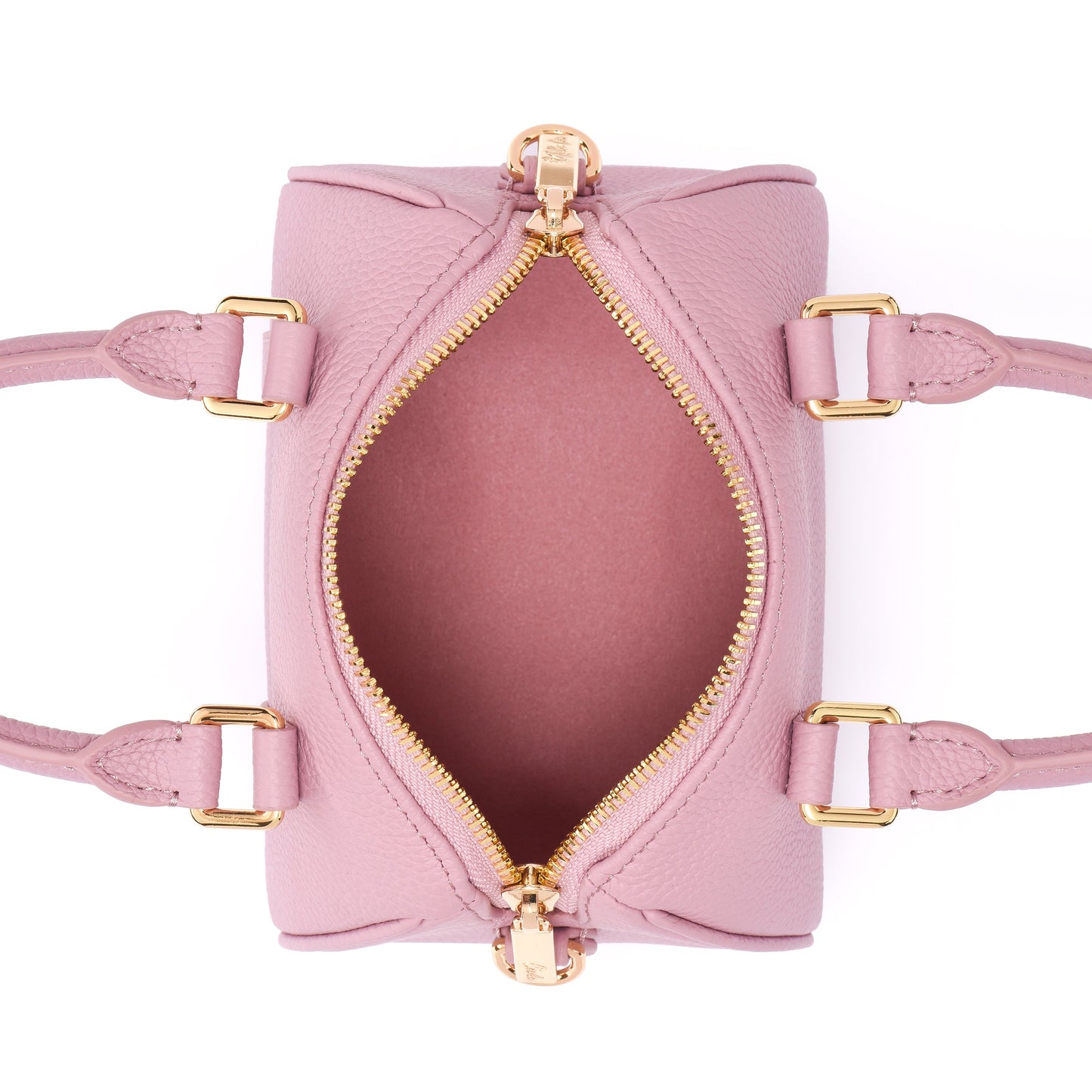 NANO Boston bag - Togo Leather - Dusty Pink