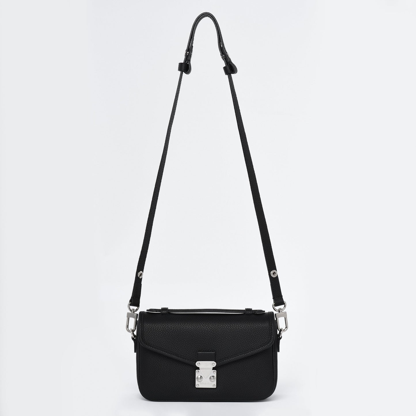 PETIT PARIS 15 - Crossbody bag - Black Togo / Silver Hardware