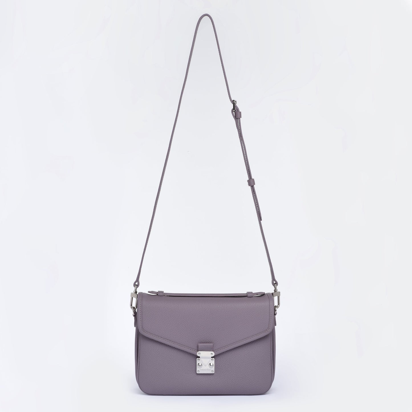 "Grey Lavender" Togo Leather - "Paris15" Satchel Crossbody bag