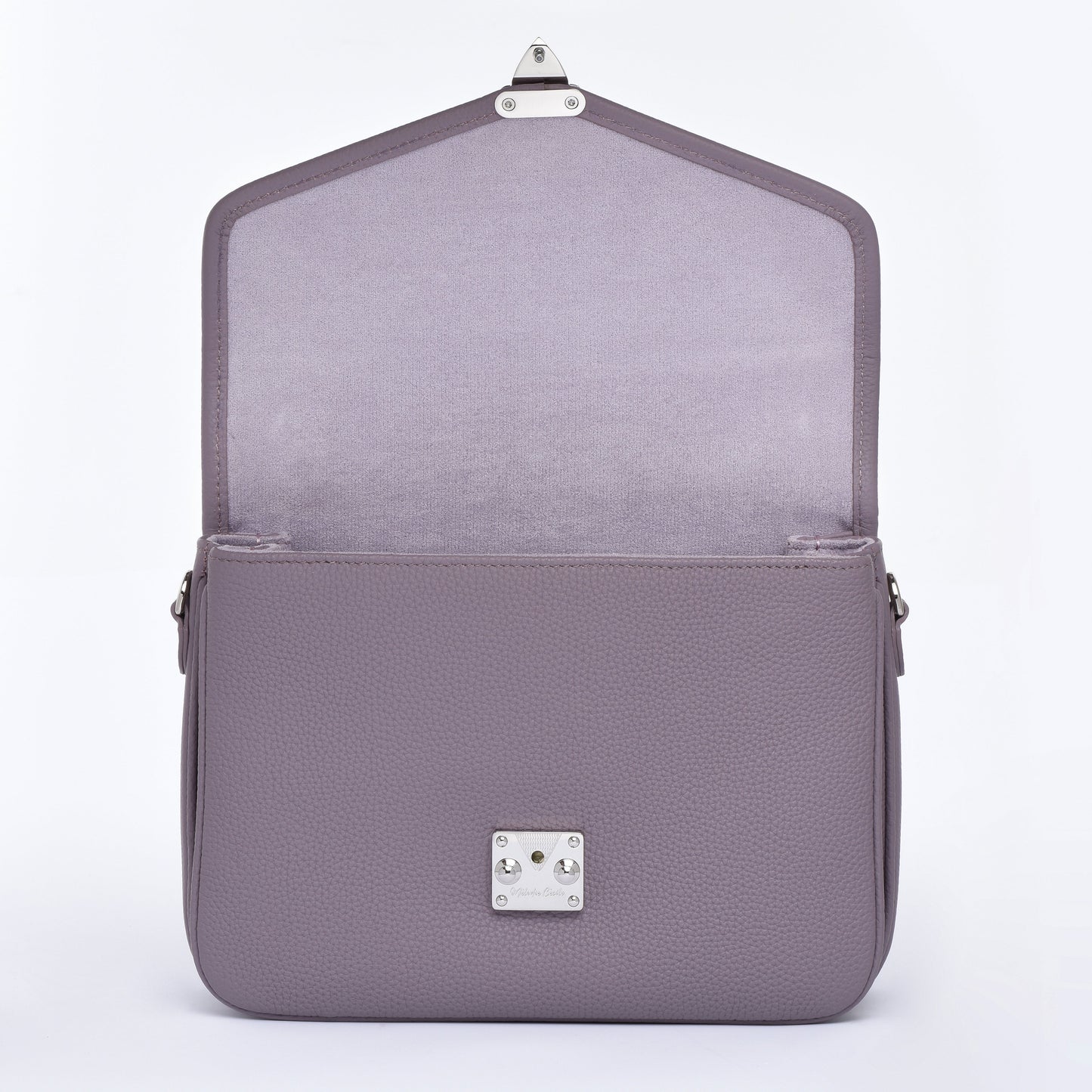 "Grey Lavender" Togo Leather - "Paris15" Satchel Crossbody bag