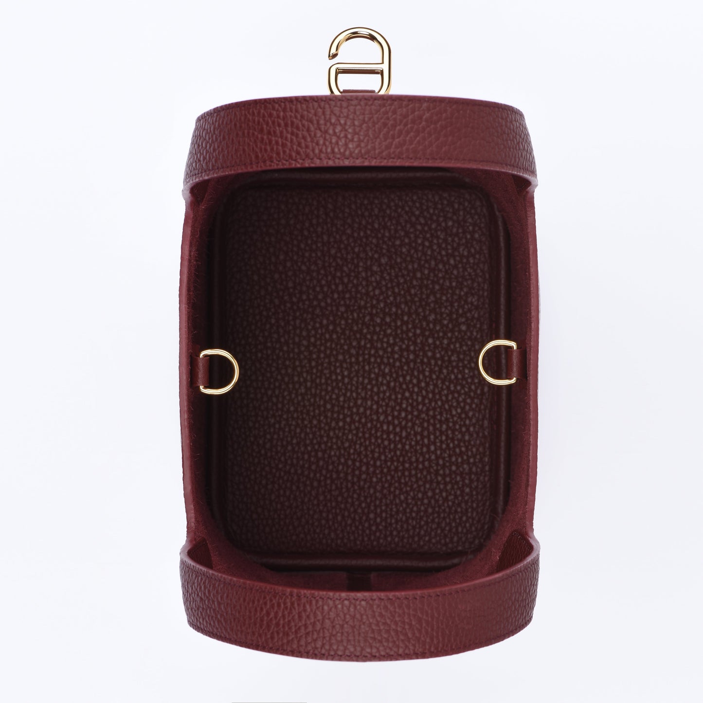 Josette - Versatile Bucket Bag - Grained Cowhide - BURGUNDY