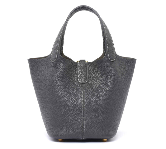 Josette - Versatile Bucket Bag - Grained Cowhide - ELEPHANT GREY