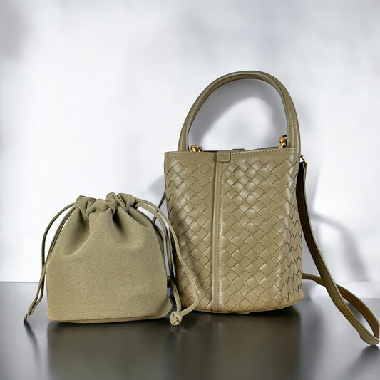 PRE-ORDER: BUCKET LEATHER BAG MOSS